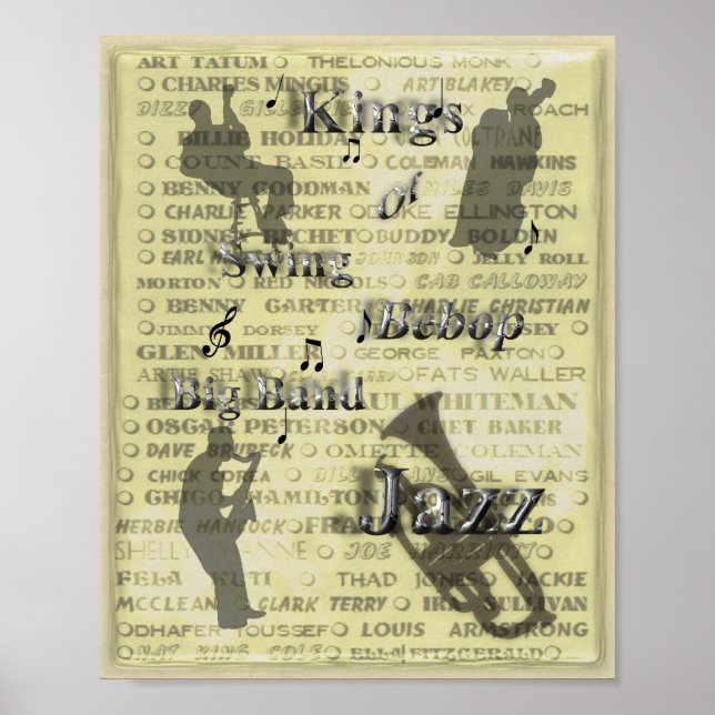 Kings of Swing Bebop Big Band Jazz Poster Print (Front)