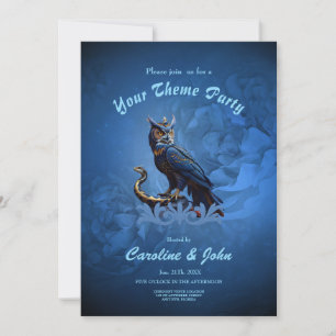 Kings of the skies and land, the majestic owl invitation