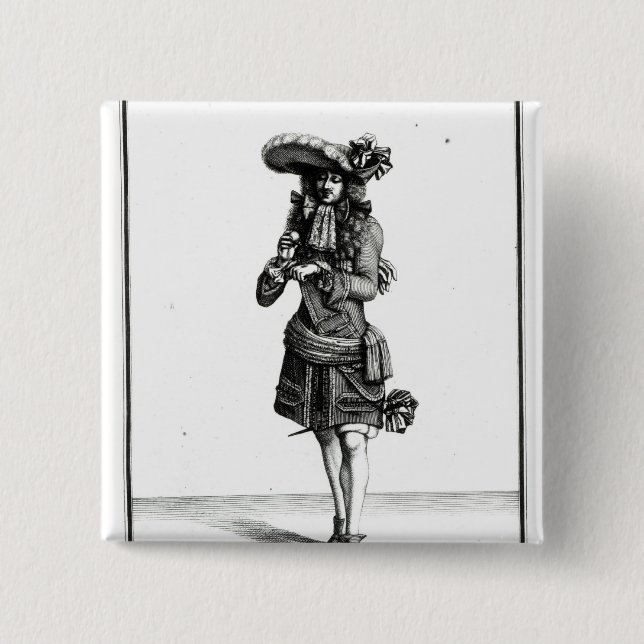 King's officer, 1675 15 cm square badge (Front)