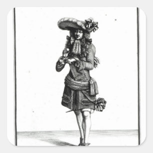 King's officer, 1675 square sticker