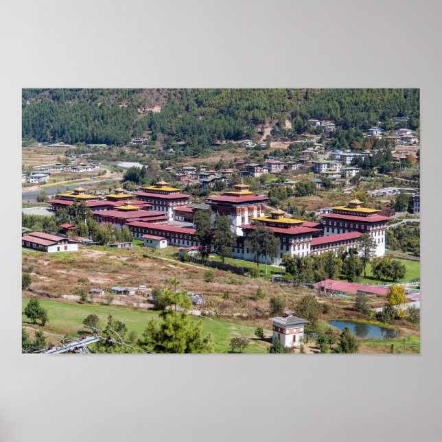King's palace in Thimphu - Bhutan Poster (Front)