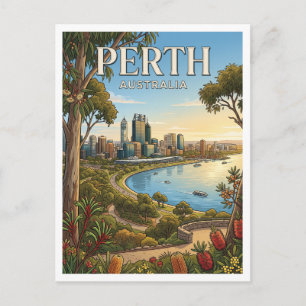 Kings Park and Perth Skyline Australia Postcard
