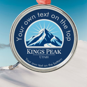 Kings Peak Mountain Utah Uinta Range medal Metal Ornament