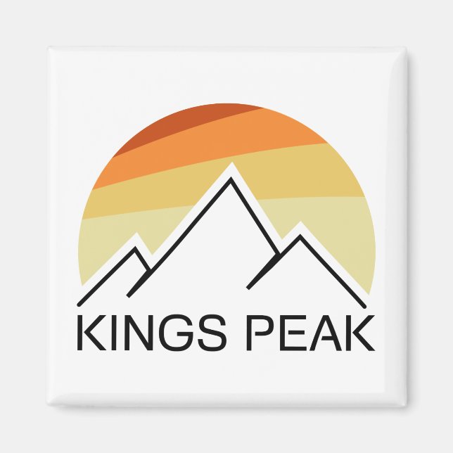 Kings Peak Utah Retro Magnet (Front)