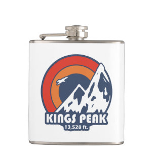 Kings Peak Utah Sun Eagle Hip Flask
