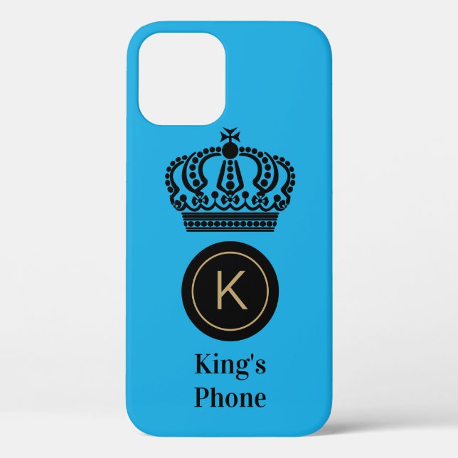 King's Phone Blue Background Monogram Customised Case-Mate iPhone Case (Back)