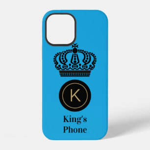 King's Phone Blue Background Personalized Monogram iPhone 12 Case