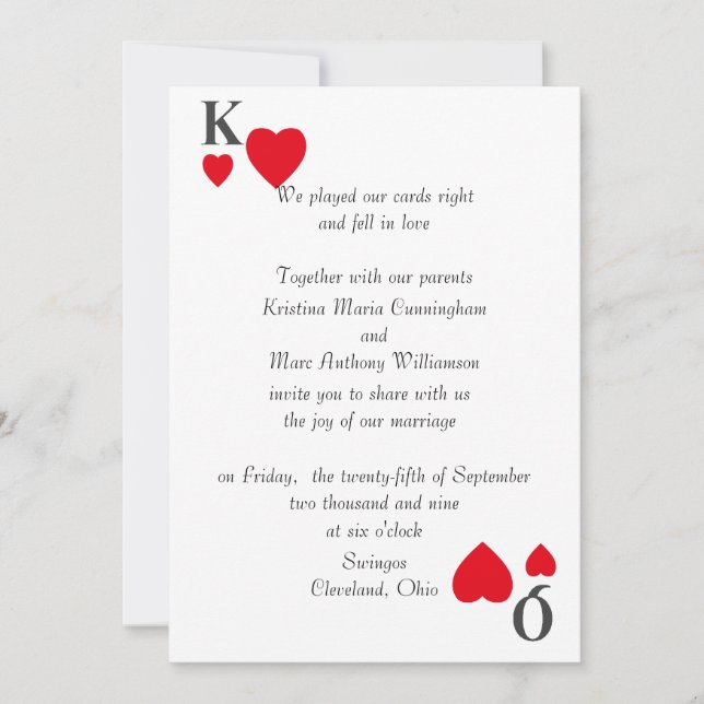 Kings & Queens Wedding Invitation (Front)