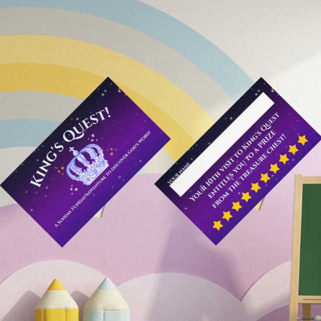 King's Quest Sunday School Incentive Punch Business Card (Creator Uploaded)