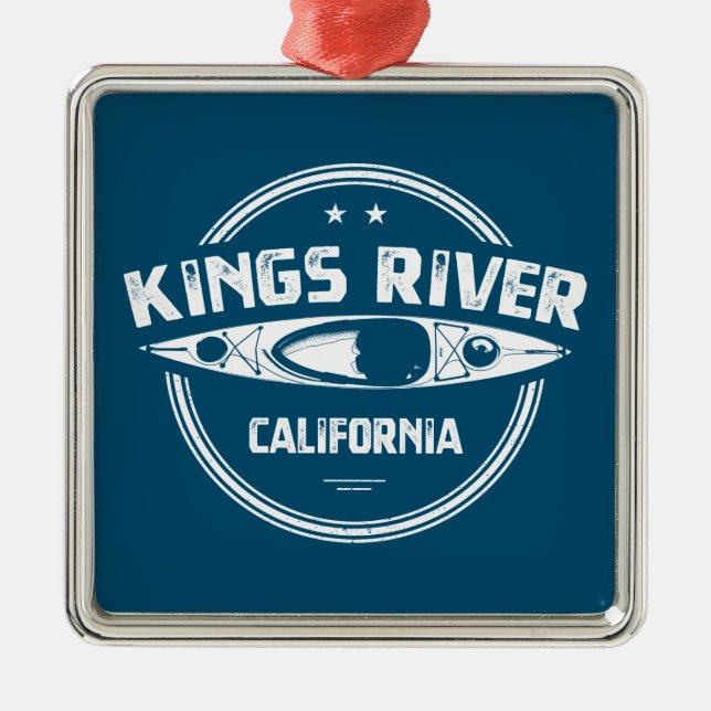 Kings River California Kayaking Metal Ornament (Front)