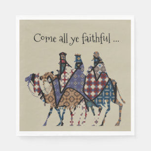 Kings Travel To See Baby Jesus Napkin