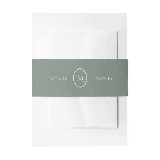 Kingston Classic Oval Monogram Invitation Belly Band (Front Example)
