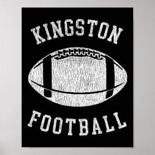 Kingston Football Distressed Vintage 80's Throwbac Poster