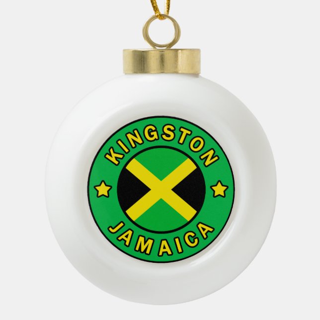 Kingston Jamaica Ceramic Ball Christmas Ornament (Front)