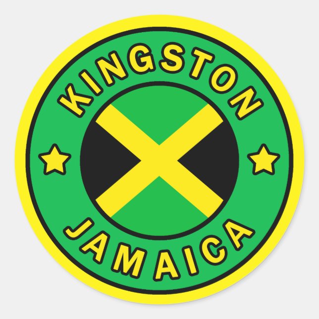 Kingston Jamaica Classic Round Sticker (Front)