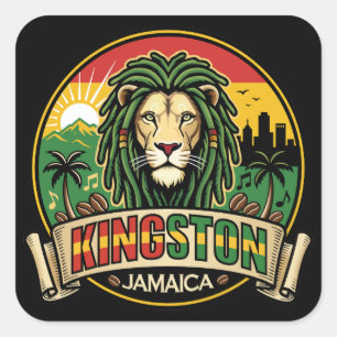 Kingston Jamaica Island Caribbean Square Sticker