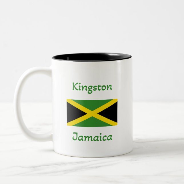 Kingston Jamaica – Jamaican Flag  Coffee Mug (Left)