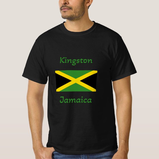 Kingston Jamaica – Jamaican Flag T-Shirt (Front)