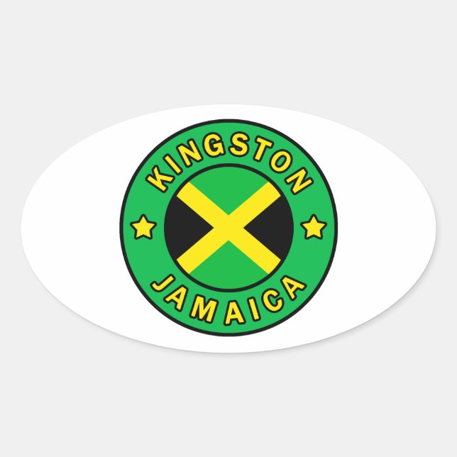 Kingston Jamaica Oval Sticker (Front)
