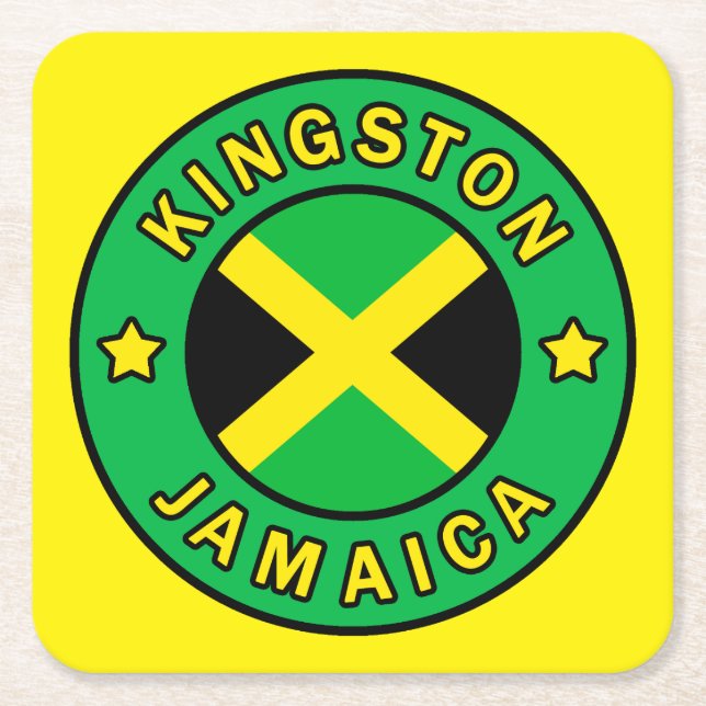 Kingston Jamaica Square Paper Coaster (Front)