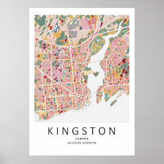 Kingston Ontario Map Poster | Modern City Wall Art