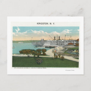 Kingston Point View of Hendrick Hudson Steamer Postcard