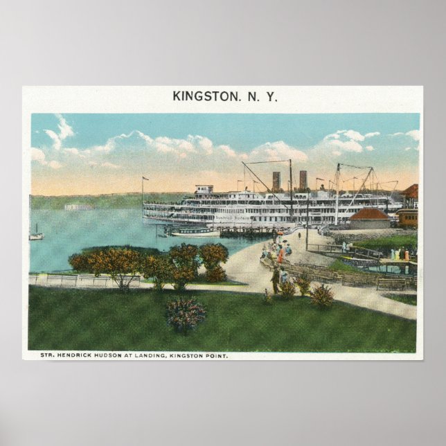 Kingston Point View of Hendrick Hudson Steamer Poster (Front)