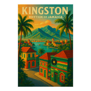 ‘KINGSTON — RHYTHM OF JAMAICA POSTER