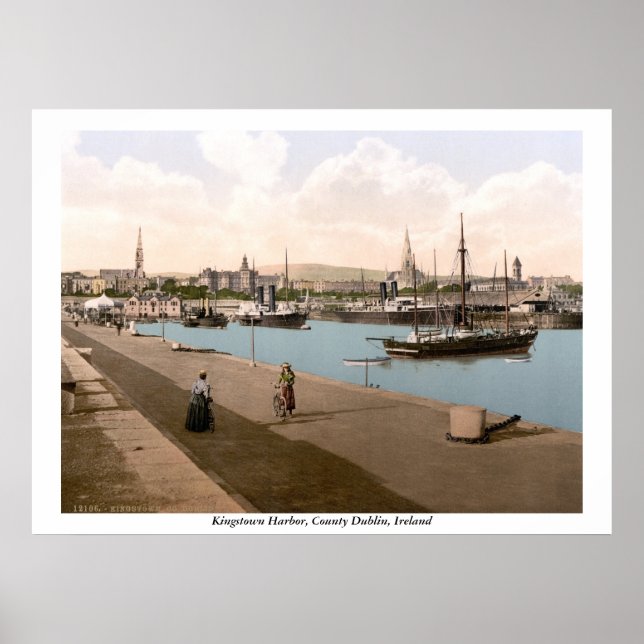 Kingstown - DunLaoghaire Harbour, Co. Dublin Poster (Front)