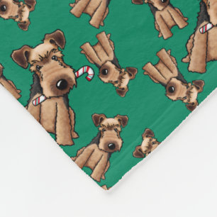 KiniArt Airedale Terrier Christmas Fleece Blanket