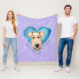 KiniArt Airedale Terrier Fleece Blanket