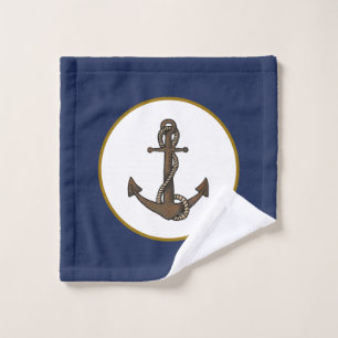 KiniArt Anchor Nautical Bath Towel Set