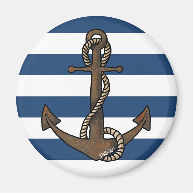 KiniArt Anchor Nautical Magnet  (Front)