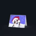 KiniArt Aussie Shepherd Christmas Card<br><div class="desc">KiniArt Australian Shepherd dog breed art by Contemporary PUP Artist,  Kim Niles. © Kim Niles,  KiniArt™ - All Rights Reserved</div>