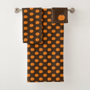 KiniArt Autumn Pumpkin Bath Towel Set