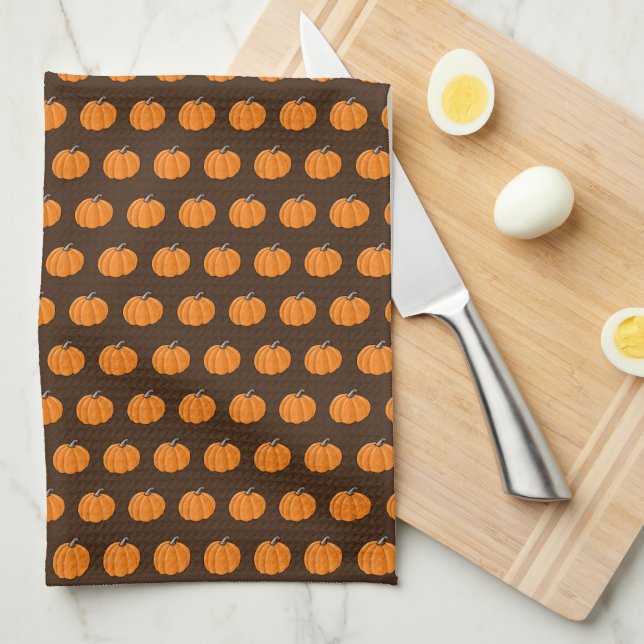 KiniArt Autumn Pumpkin  Tea Towel (Quarter Fold)