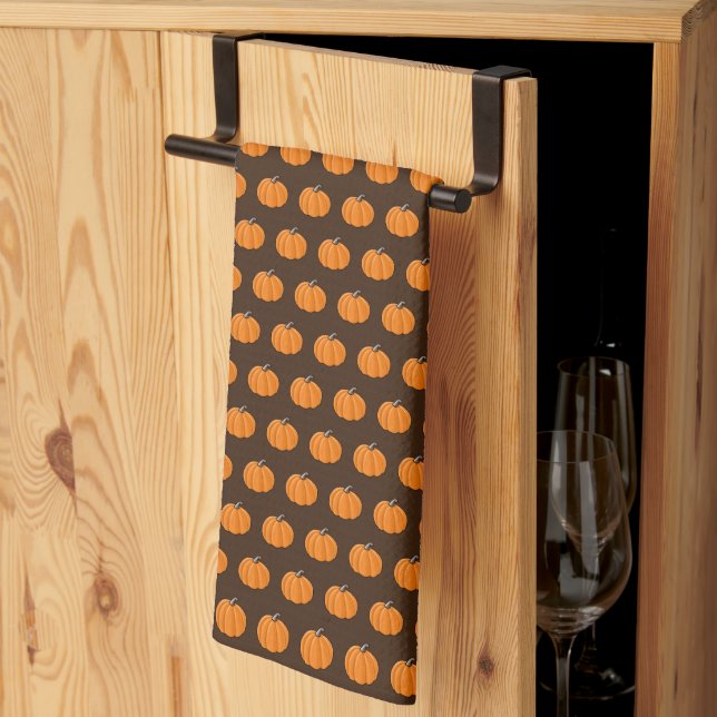 KiniArt Autumn Pumpkin  Tea Towel (Thirds Fold)