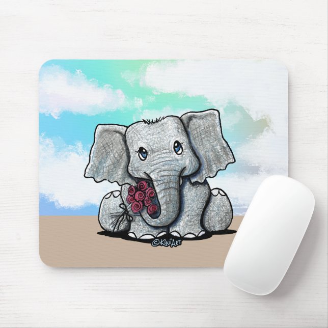 KiniArt Baby Elephant Mousepad (With Mouse)