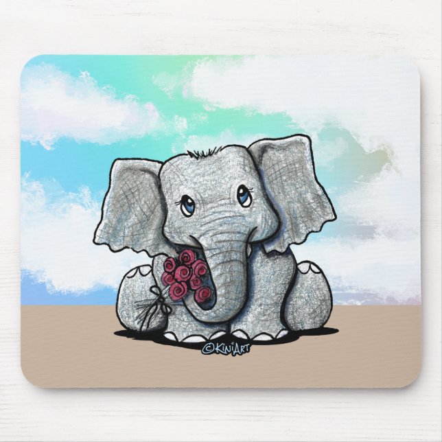 KiniArt Baby Elephant Mousepad (Front)