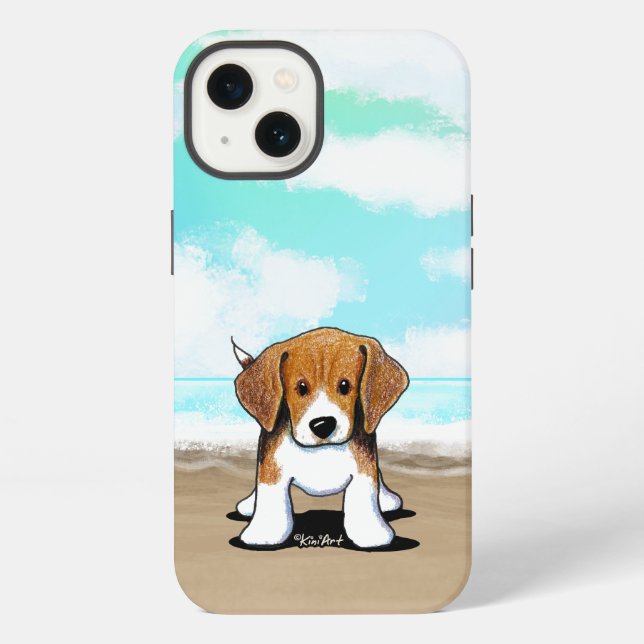 KiniArt Beach Beagle iPhone Case (Back)