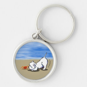 KiniArt Beach Westie Key Ring