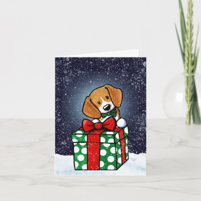 KiniArt Beagle Christmas Card (Front)