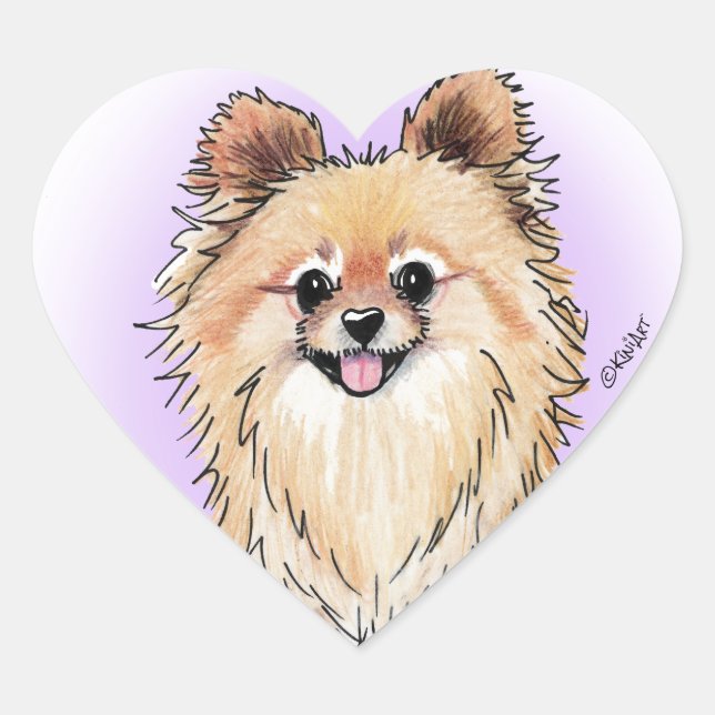 KiniArt Bella Pom Heart Sticker (Front)