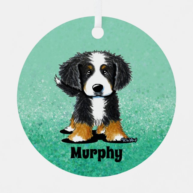 KiniArt Bernese Mountain Dog Metal Tree Decoration (Front)