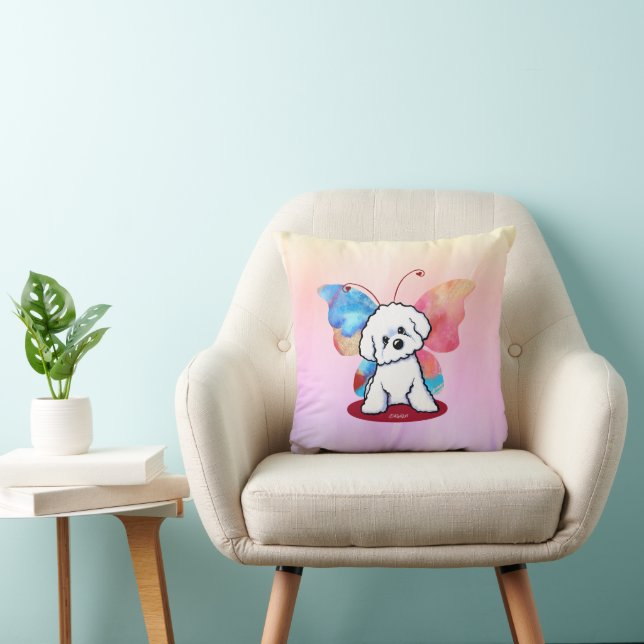 KiniArt Bichon Butterfly  Cushion (Chair)