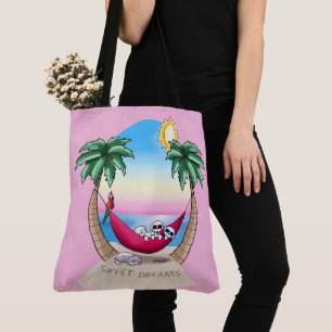 KiniArt Bichon Frise Tropical Fun Tote Bag