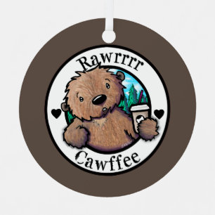 KiniArt Bigfoot Coffee Metal Ornament