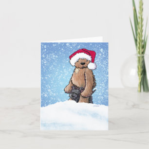 KiniArt Bigfoot & Scottie Dog Christmas Card