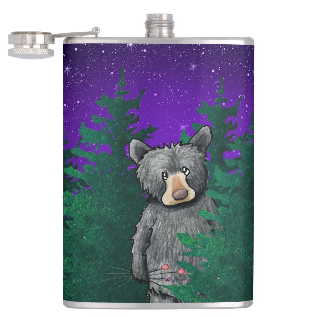 KiniArt Black Bear Hip Flask (Opened)