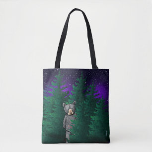 KiniArt Black Bear Tote Bag
